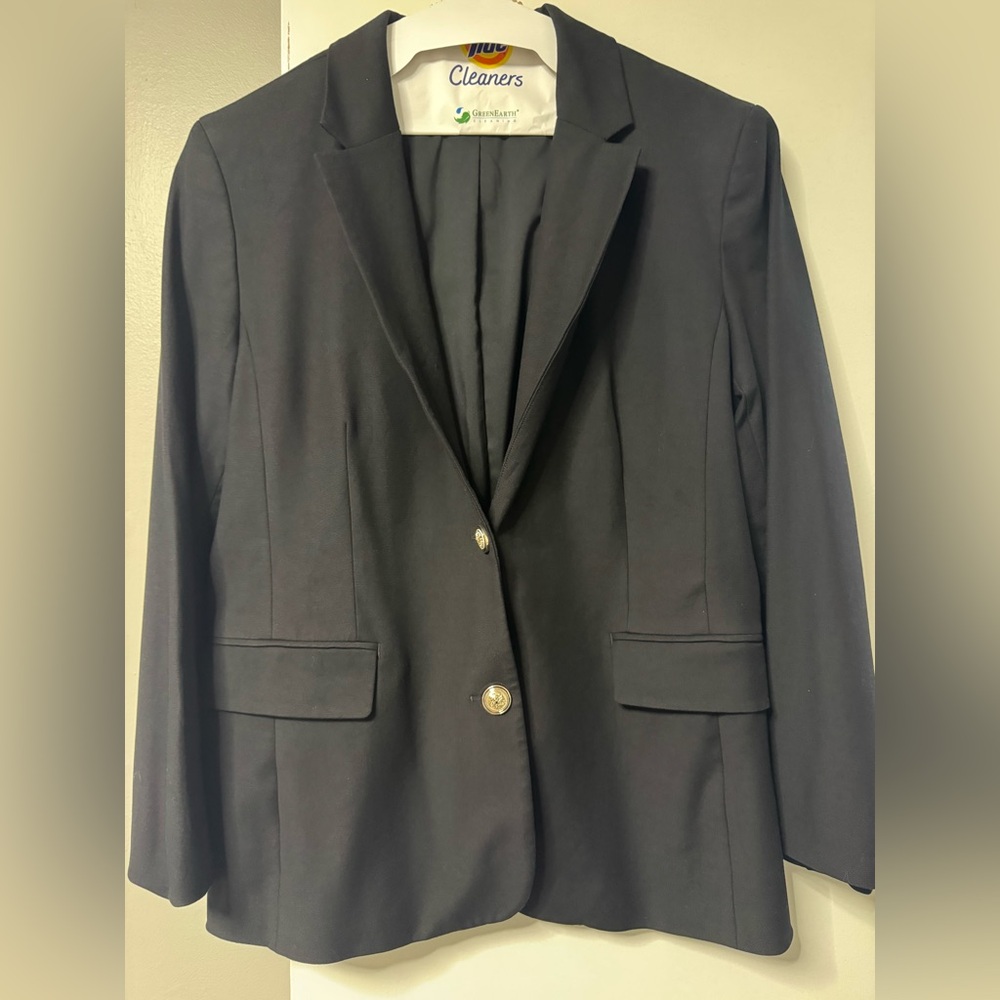 Classic Black Women's Blazer Jacket - Tailored Two-Button